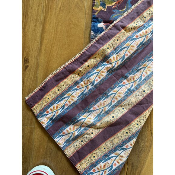 Floral Patterned Burgundy Table Runner With Reversible Design 84" X  17 3/4" - Picture 2 of 7